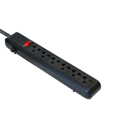 [RYU-ARG-001] Regleta Argom ARG-AC-0252BK - 6 Tomacorrientes, 110-220V, 3 pies 15 AWG, switch, 1800W, Negra