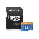 Tarjeta de Memoria Micro SD A-DATA microSDXC/SDHC Premier - Capacidad 128GB, UHS-I Class10 (A1, V10) hasta 100MB/s Lectura, 25MB/s escritura, adaptador SD. AUSDX128GUICL10A1-RA1
