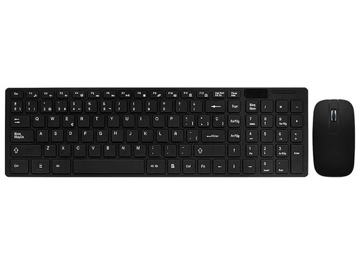 [TEC-ARG-006] Teclado Argom - Combo de teclado y ratón óptico, inalámbrico, 3 botones, 1000dpi, español, color negro. ARG-KB-7436