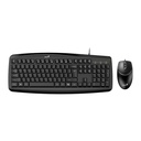 Teclado Genius Smart KM-200 - Combo de teclado ergonómico y ratón óptico, 3 botones, 1000dpi, usb, español, color negro. 31330003401