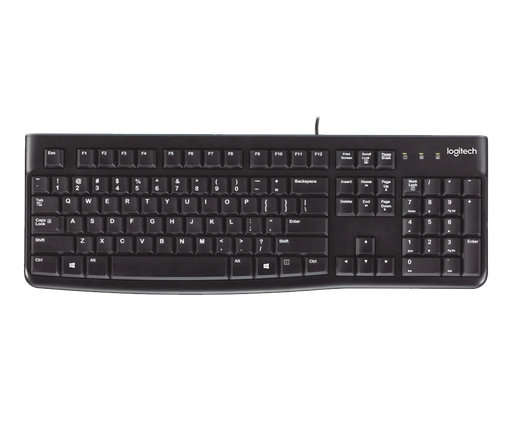 [TEC-LOG-134] Teclado Logitech K120 - Teclado Resistente a salpicaduras, Inglés, Negro, USB 920-002478
