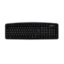 Teclado Multimedia Argom ARG-KB-7827 - con 9 teclas de acceso rápido, USB, idioma Inglés, negro.