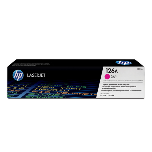[TDH-HEW-183] Tóner HP 126A (CE313A) - Para impresora color LaserJet CP1025 series, rendimiento 1000 páginas, color magenta.