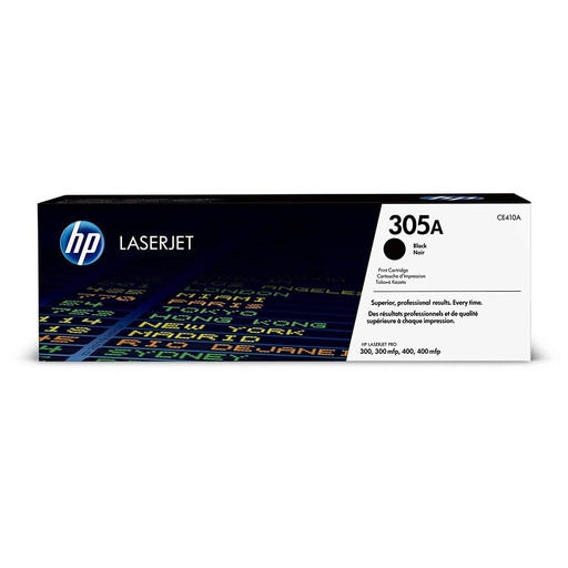 [TDH-HEW-232] Tóner HP CE410A - Para impresora LaserJet Pro Serie M451/475, rendimiento hasta de 2200 páginas, color negro(305A).