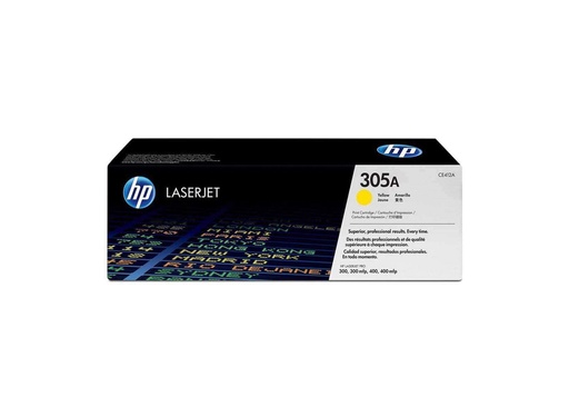 [TDH-HEW-234] Tóner HP CE412A - Para impresora LaserJet Pro Serie M451/475, rendimiento hasta de 2600 páginas, color amarilla(305A).