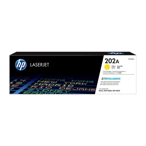 [TDH-HEW-398] Tóner HP CF502A - Para impresora LaserJet Pro M254dw/M281fdw, rendimiento aproximado 1300 páginas, color amarillo(202A).