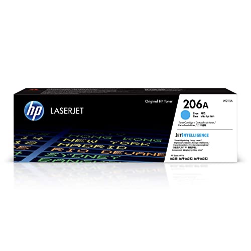 [TDH-HEW-452] Tóner HP W2111A - Para impresora LaserJet Pro M283fdw, rendimiento aproximado 1,250 páginas, color cian(206A).