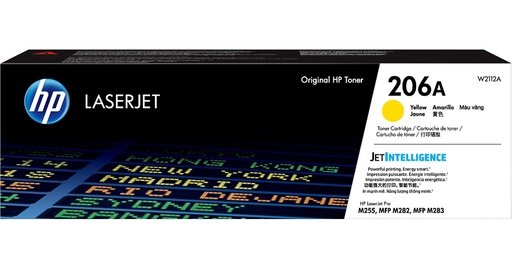 [TDH-HEW-454] Tóner HP W2112A - Para impresora LaserJet Pro M283fdw, Rendimiento Aproximado 1,250 Páginas, color amarillo(206A).