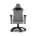 Silla Gamer Corsair TC200, CF-9010048-W - Ajustable, tela suave y transpirable, estructura de acero, apoyabrazos, color Gris / Blanco.