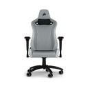 Silla Gamer Corsair TC200, CF-9010045-W - Ajustable, material de cuerina, estructura de acero, apoyabrazos, color Gris / Blanco.