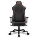 Silla Gamer Sharkoon Skiller SGS30 - Ajustable, estructura de acero, soporte cuello/lumbar, ajuste 90° y 165°, capacidad 130kg, Negro/Rojo.  4044951034796-AF