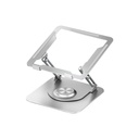 Soporte o Base para Laptop de 9 a 15.6", Giratorio, ajustable, de aluminio, color Plateado. SP003P