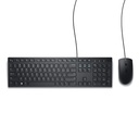 Combo Teclado y Raton Dell alámbricos KM300C-LTN, Español, color negro.