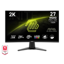 Monitor Curvo Gaming MSI - 27", VA, 2K (2560 x 1440) WQHD, 180Hz, 0.5ms, 16:9, 5000:1, AMD FreeSync, DisplayPort, HDMI, Negro. MAG 27CQ6F