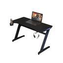 Mesa Gamer RGB Havit HV-GD905 - Diseño de trípode de aluminio, escritorio estándar E-sports de 120 cm, diseño de doble agujero en línea de 4, gancho para auriculares, soporte para vasos de agua, color negro. HV-GD905