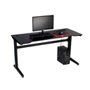 Mesa Gamer RGB Havit HV-GD903 - Diseño de trípode de aluminio, escritorio estándar E-sports de 120 cm, diseño de doble agujero en línea de 4, gancho para auriculares, soporte para vasos de agua, color negro. HV-GD903