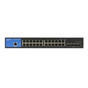 Conmutador (Switch) Linksys LGS328C - Gigabit de 24 puertos Ethernet a 10/100/1000Mbps, SFP + Uplinks. LGS328C