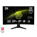 Monitor Curvo Gaming MSI - 32", VA, 2K (2560 x 1440) WQHD, 180Hz, 0.5ms, 16:9, 3500:1, Adaptive-Sync, DisplayPort, HDMI, Negro. MAG 32CQ6F