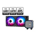 Enfriamiento Líquido MSI MAG CORELIQUID 240 - Iluminación RGB, Socket LGA 1700/1851, Socket AMD AM4/AM5, Conector 4 Pines, Negro. MAG CORELIQUID A13 240