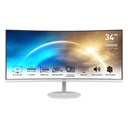 Monitor Curvo PRO MSI - 34", 2k (3440 x 1440) UWQHD, 100Hz, 4ms, 21:9, 3000:1, 2x HDMI™ 2.0 (FHD@120Hz), 1x DisplayPort 1.2a, Color: Blanco. PRO MP341CQW
