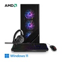 Computador Ryzen 7 Gaming - AMD Ryzen 7 5700G 4.6Ghz Turbo, 500GB Nvme M.2 RGB, RAM 16GB DDR4, Audífonos Gaming, Raton y Teclado RGB, Windows 11 Pro Español - MJK Gaming Ryzen 7