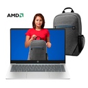 Laptop HP 14-em0017la - 14" FHD, AMD Ryzen 5 7520U, 8GB LPDDR5, 512GB NVMe M.2 SSD, Webcam, Wifi, Bt, Windows 11 Home Español, Plateado y Azul claro. (Incluye Mochila). A1UC5LA#ABM