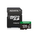 Tarjeta de Memoria Micro SD A-DATA SDXC/UHS-I U3 Speed Plus - Capacidad  128GB, clase 10 ( A2, V30 ) hasta 180MB/s Lectura, 160MB/s escritura, adaptador SD. UD128GUI3V30A2SP-RA1