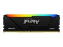 [D40-KIN-013] Memoria Ram Kingston Fury Beast RGB - 8GB DDR4 DIMM, PC4-25600 (3200Mhz), No ECC, CL16, 1.35V, 288 Pines, Negro KF432C16BB2A/8