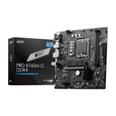 Tarjeta Madre Intel MSI PRO B760M-G - LGA1700, Intel B760, Micro-ATX, 2x DDR4 hasta 64GB, PCI-Express 4.0 x16, HDMI, VGA, DisplayPort, USB. PRO B760M-G DDR4