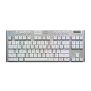 Teclado Logitech G915 TKL - Teclado Mecánico Inalámbrico para Gamers, RGB LightSync, USB/Bluetooth, Inglés, Blanco. 920-009660