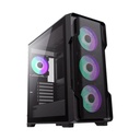 Caja GameMax - Para E-ATX, ATX, M-ATX, ITX, conectores 1x USB 3.0, 2x USB 2.0, vidrio templado, 4 ventiladores ARGB, color negro. Siege BK