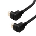 Cable Audio/Video HDMI 2.0 - HDMI 90 grados a HDMI 90 grados(macho), 4K (1080P) TRANS.18 Gbps, HDR, VISION 3D, FHD, UHD, ARC, alta definición, Color: negro, 6 pies. FY-1007 2M
