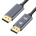 Cable Audio/Video DP 1.4 O.E.M. - Display Port de alta definición, 8K a 60 Hz HDR, Forrado en Nylon, 8K,  Color: Negro, 6 pies. FY-H-4008-2M