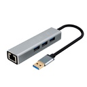 HUB O.E.M. Adaptador 3x USB 3.0, 1x RJ45, FY-D-4014