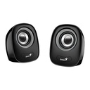 Parlante Genius SP-Q160 - Mini altavoz USB, Conector de audio 3.5mm, Alimentación USB, Color Negro y Gris. 31730027400