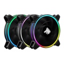 Abanico Eagler Warrior Hurricane - 3x Ventiladores ARGB, 120x120x25mm, 3 pines, Hub controlador. Fcf12241001c