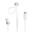 Audifono JBL Tune 310C - Auriculares intra auditivos con cable de alta resolución, cable plano sin enredos, Tipo C, Blanco. JBLT310CWHTAM