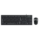 Teclado Genius KM-100SE - Combo de teclado y ratón óptico alámbrico, 3 botones, 1200dpi, Teclado alámbrico, Tecla AI Copilot para activar el asistente Copilot(Windows 11) español, color negro. 31330009401