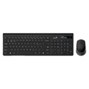 Teclado Genius Slimstar 8230 - Combo de teclado y ratón óptico Inalámbrico Bluetooth + Receptor 2.4Ghz, ratón de 3 botones, 1200dpi, Teclado inalámbrico, Español, Negro. 31340015407