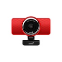 Genius ECam 8000 - Webcam, Resolución 1920 x 1080p Full HD, 2MP, Giro hasta 360° Grados, USB, Micrófono Digital, Negro /Rojo 32200001407