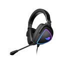 Auricular Asus ROG Delta S 90YH02K0-B2UA00 - Audífonos gamer, micrófono con cancelación de ruido IA, sonido envolvente virtual 7.1, USB-C/A, pantalla Led 1 color, compatible con PC, Mac, PS5, Nintendo Switch, dispositivos móviles, color negro
