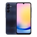 Celular Samsung A25 5G - De 6.5" 1080x2340 FHD, Cámara frontal 13MP, Cámara 50MP +8MP+2MP, Almacenamiento 128GB, 6GB Ram, MicroSD hasta 1TB, Android 14, 5000mAh, Negro Azulado. SM-A256